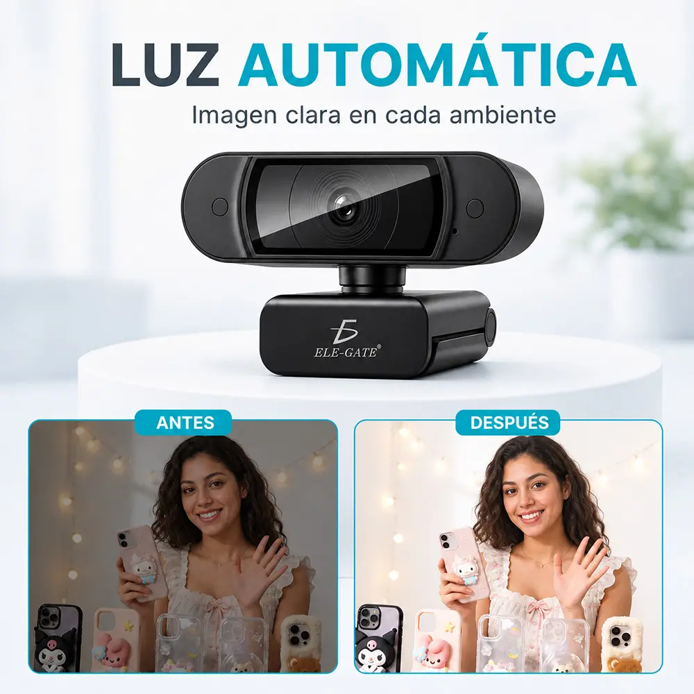 Webcam Ultra HD 4K Tipo C+USB con Doble Micrófono - Imagen 2