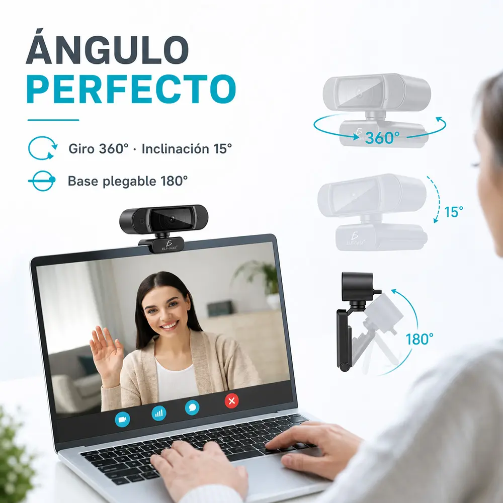 Webcam Ultra HD 4K Tipo C+USB con Doble Micrófono - Imagen 3