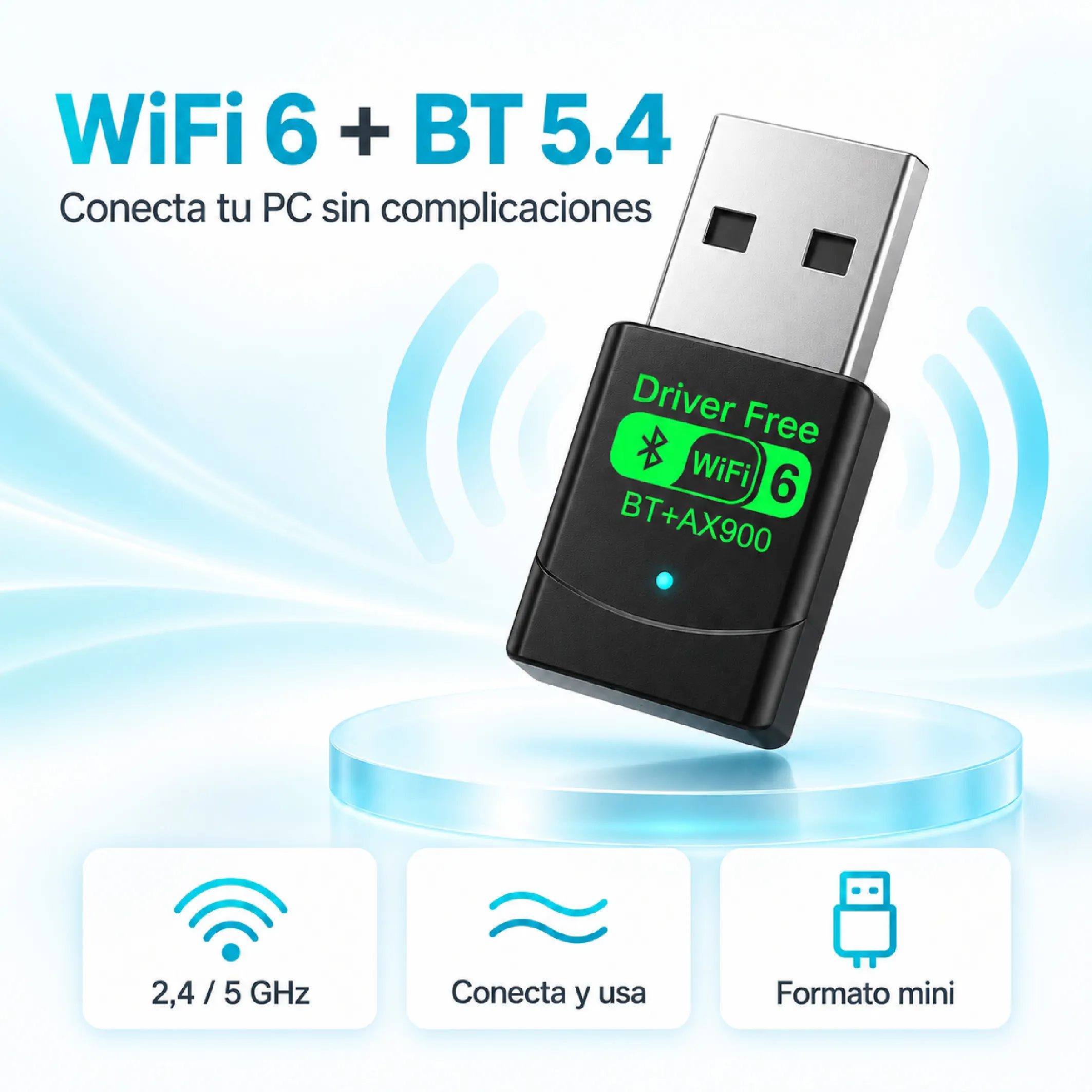 Adaptador USB WiFi 6 y Bluetooth 5.4 para PC Windows - Imagen 5