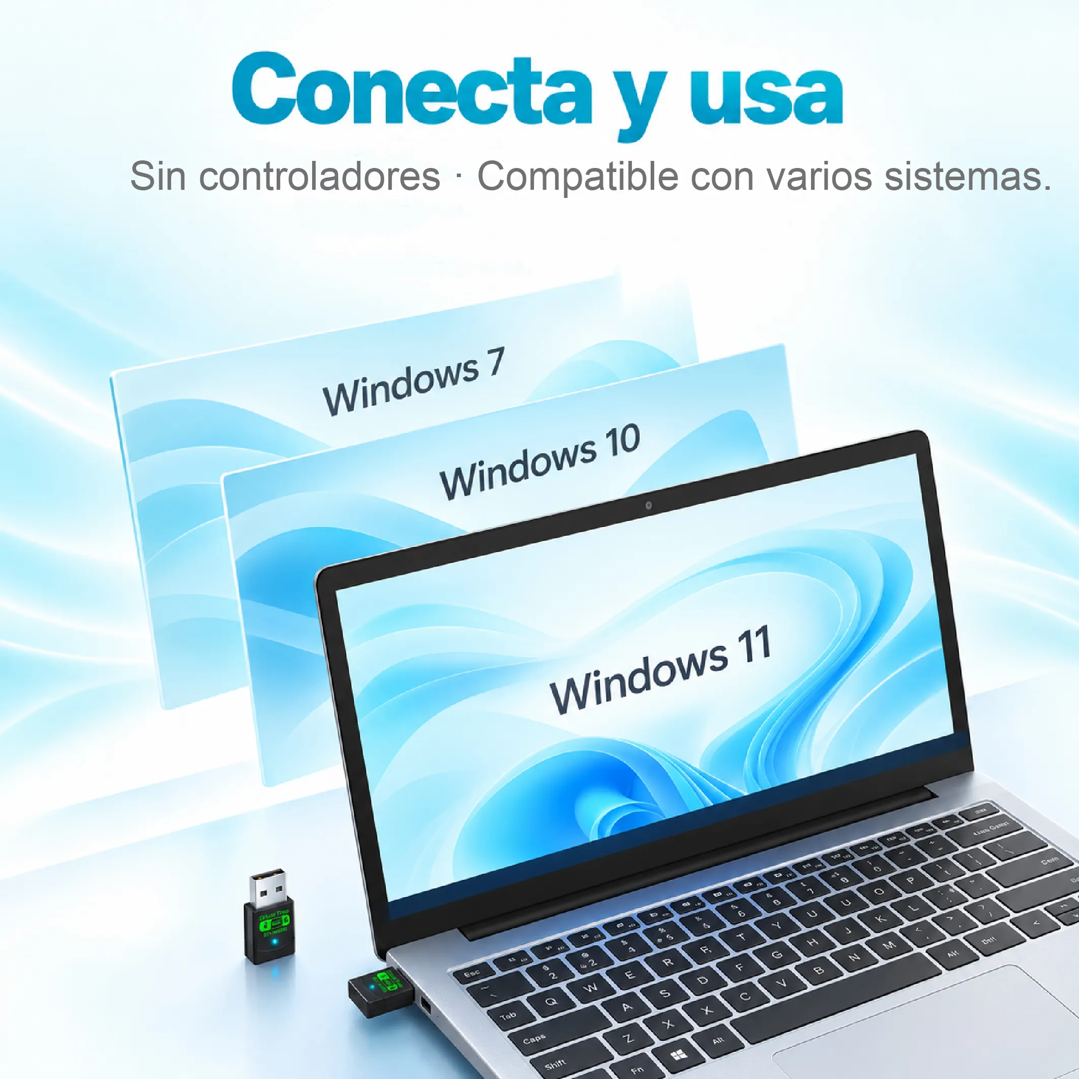 Adaptador USB WiFi 6 y Bluetooth 5.4 para PC Windows - Imagen 2