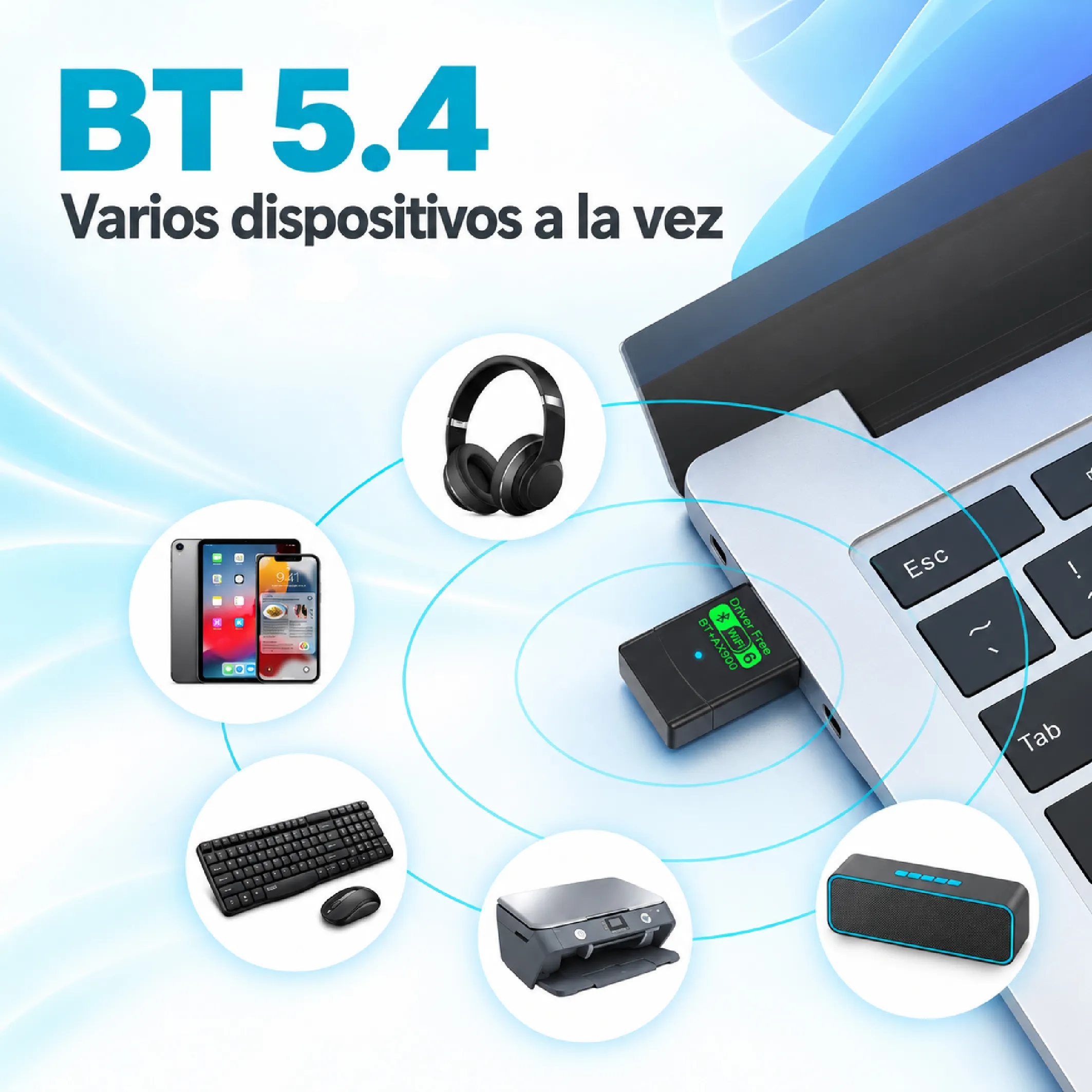 Adaptador USB WiFi 6 y Bluetooth 5.4 para PC Windows - Imagen 4