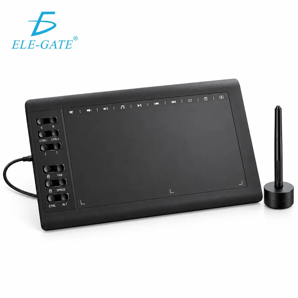 Tableta gráfica USB de 10 × 6 pulgadas con lápiz pasivo