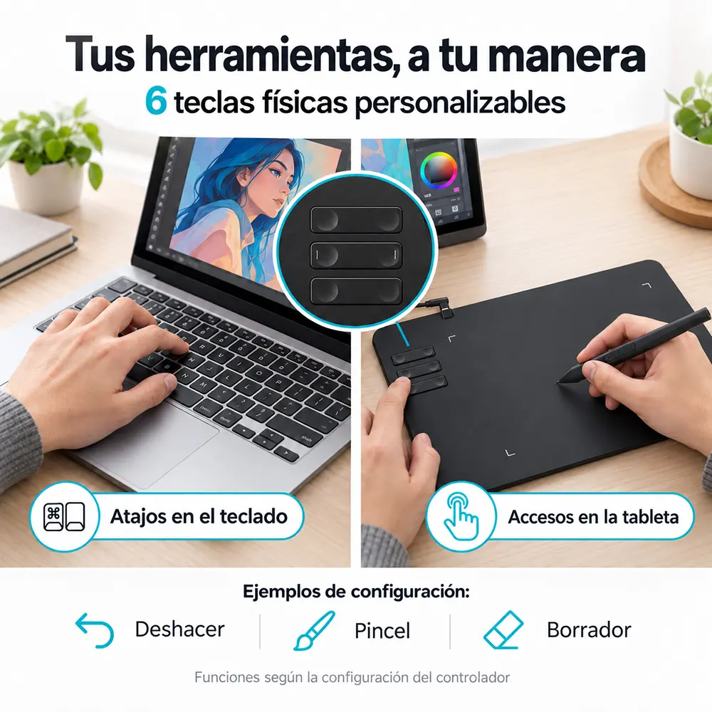Tableta gráfica USB-C compacta con lápiz sin batería - Imagen 5