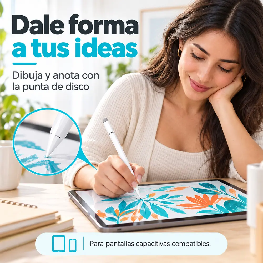 Lápiz capacitivo 3 en 1 para celular tablet y papel - Imagen 3