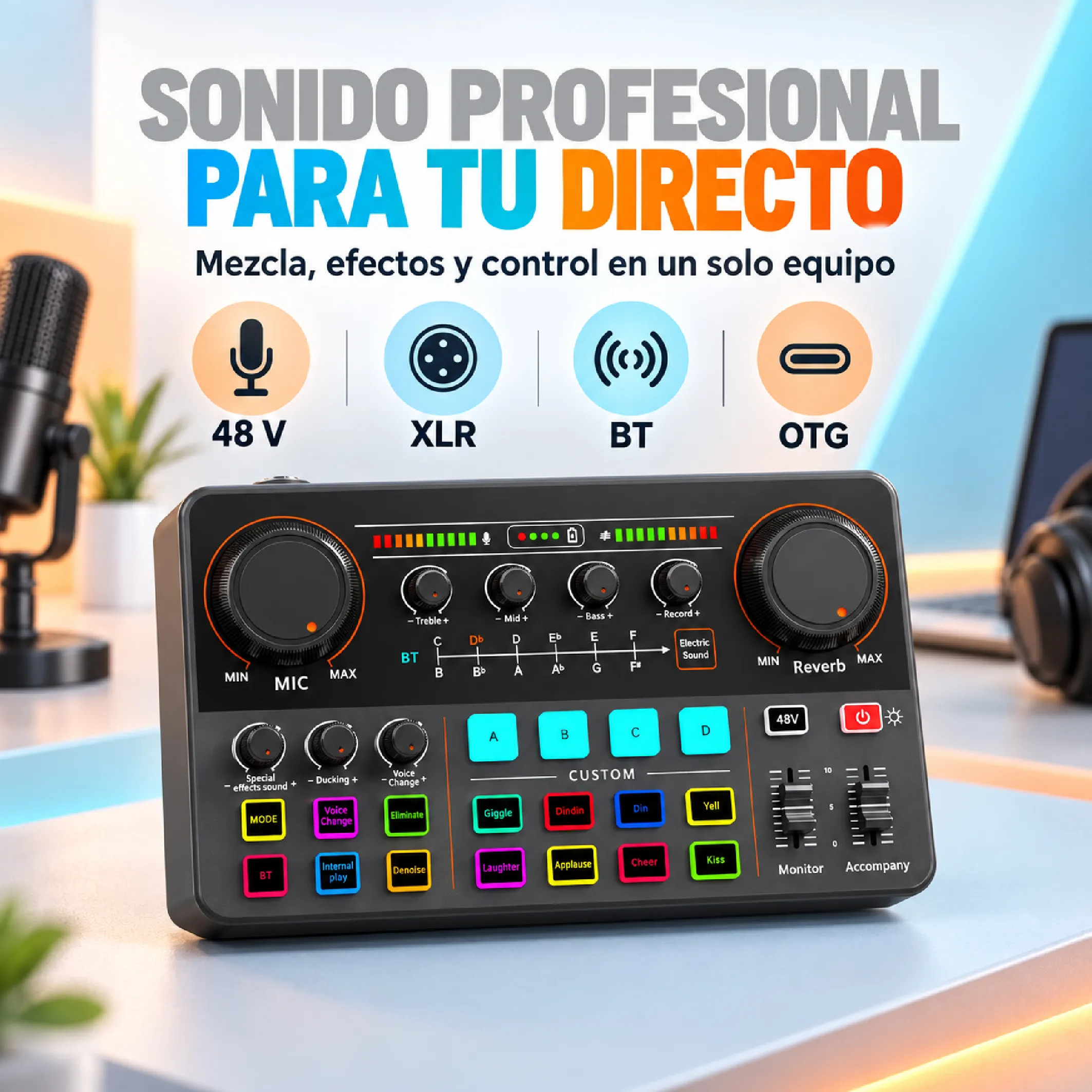 Interfaz De Audio Bluetooth Con Phantom 48 V Para Streaming - Imagen 2