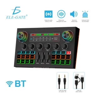 Mezcladora De Audio Bluetooth Con OTG USB-C Para Streaming