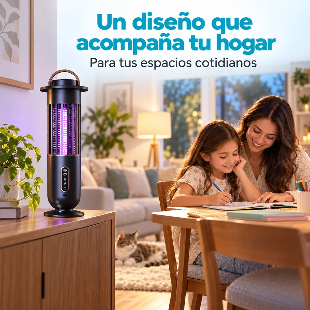 Lámpara antimosquitos USB-C con luz cálida y temporizador - Imagen 4