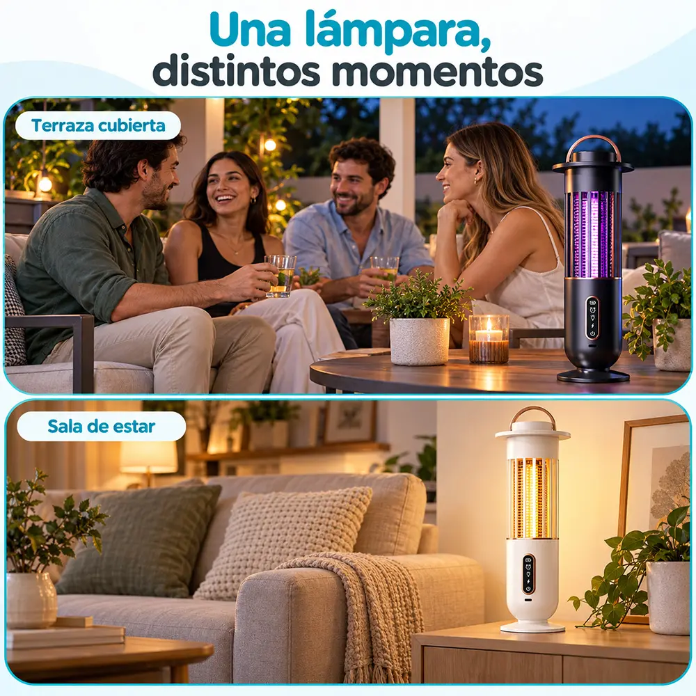 Lámpara antimosquitos USB-C con luz cálida y temporizador - Imagen 3