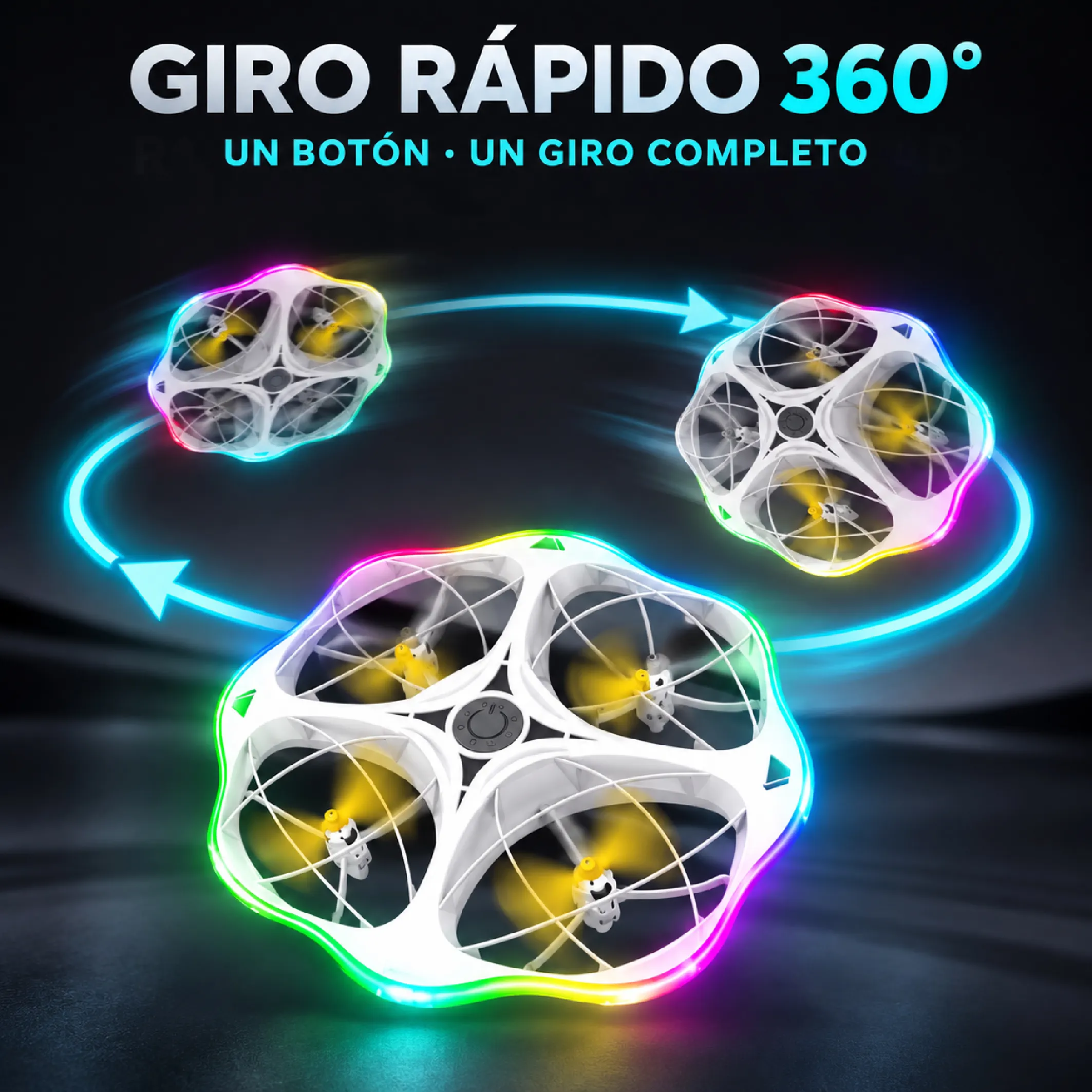 Dron UFO con luces LED y control remoto de 2.4 GHz - Imagen 3