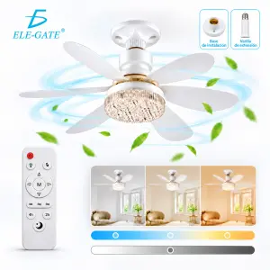 Lampara De Luz Led Con Dimmer De Tres Niveles Con Ventilador Incluido Con Control Remoto