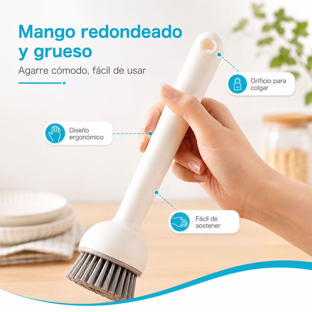 Cepillo de Cocina Multiusos Ajustable 180° con Cerdas Resistentes | Limpieza Profunda para Ollas, Sartenes y Fregaderos - Image 2