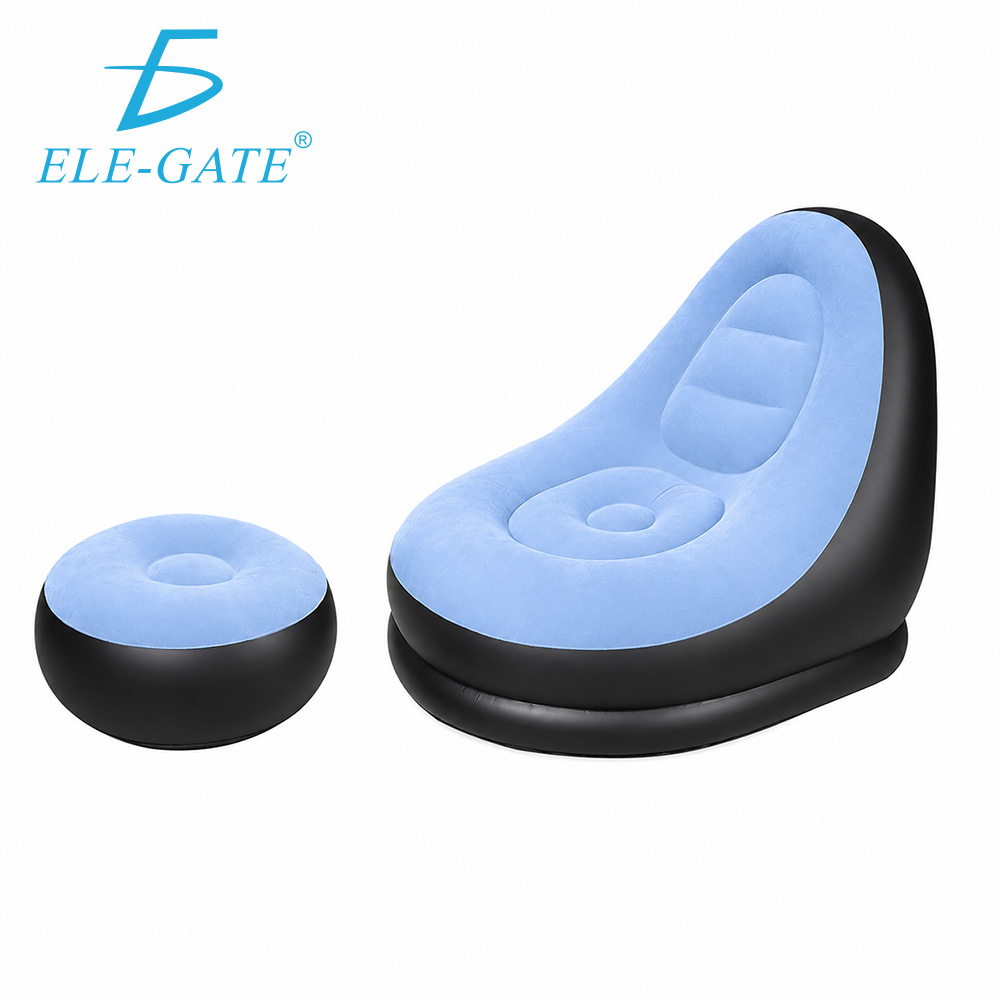 Sofá Inflable VRVALUE con Puf Para Exterior y Relajación - PVC, 150 kg