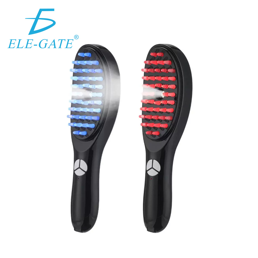 Peine eléctrico de masaje con vapor, masajeador de cabeza, cepillo para el cuidado del cabello, peine de masaje con luz roja y azul, masaje relajante del cuero cabelludo, adecuado como regalo festivo para amigos