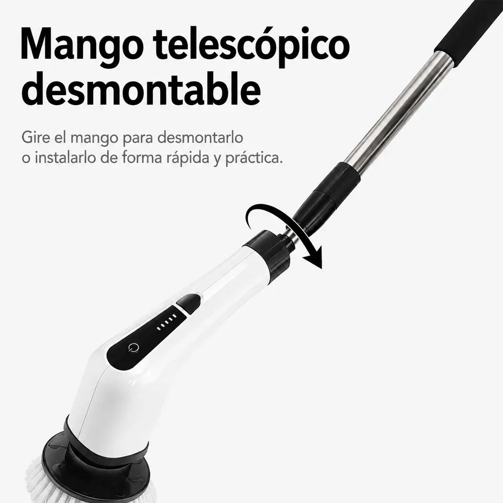 Mango telescópico desmontable para cepillo eléctrico inalámbrico
