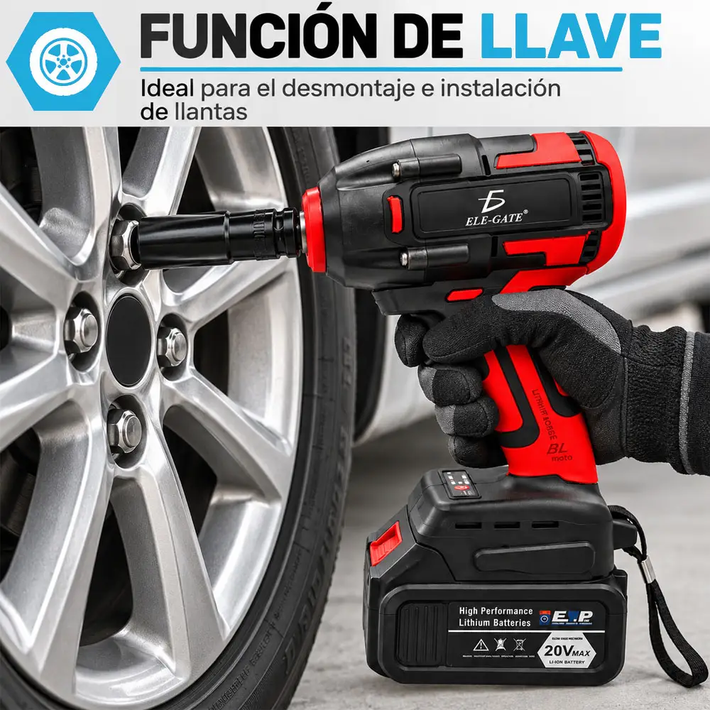 Llave de impacto inalámbrica 20 V MAX con luz frontal - Imagen 4