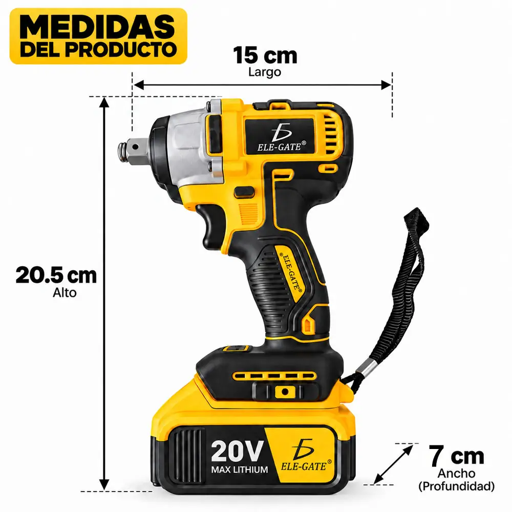 Llave de impacto inalámbrica de 1/2 pulgada, 20 V MAX - Imagen 6