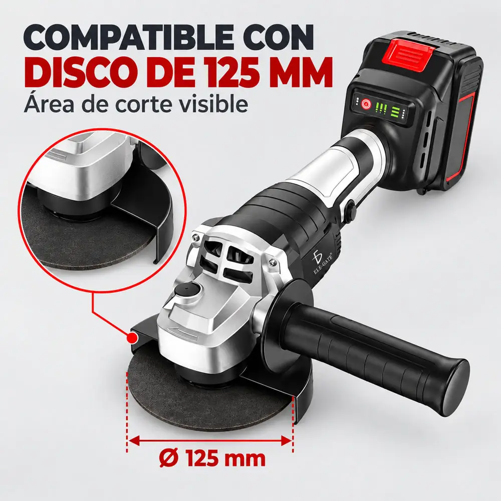 Esmeril angular inalámbrico para discos de 125 mm - Imagen 3