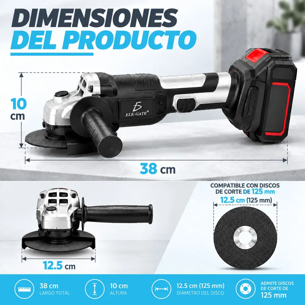 Esmeril angular inalámbrico para discos de 125 mm - Imagen 6