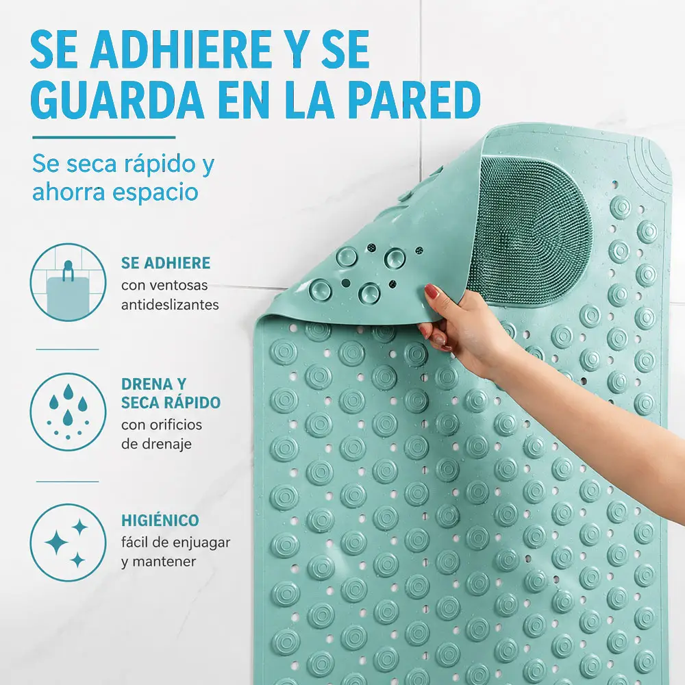 Tapete de Baño 69 x 39 cm con Ventosas y Zona de Masaje - Imagen 4
