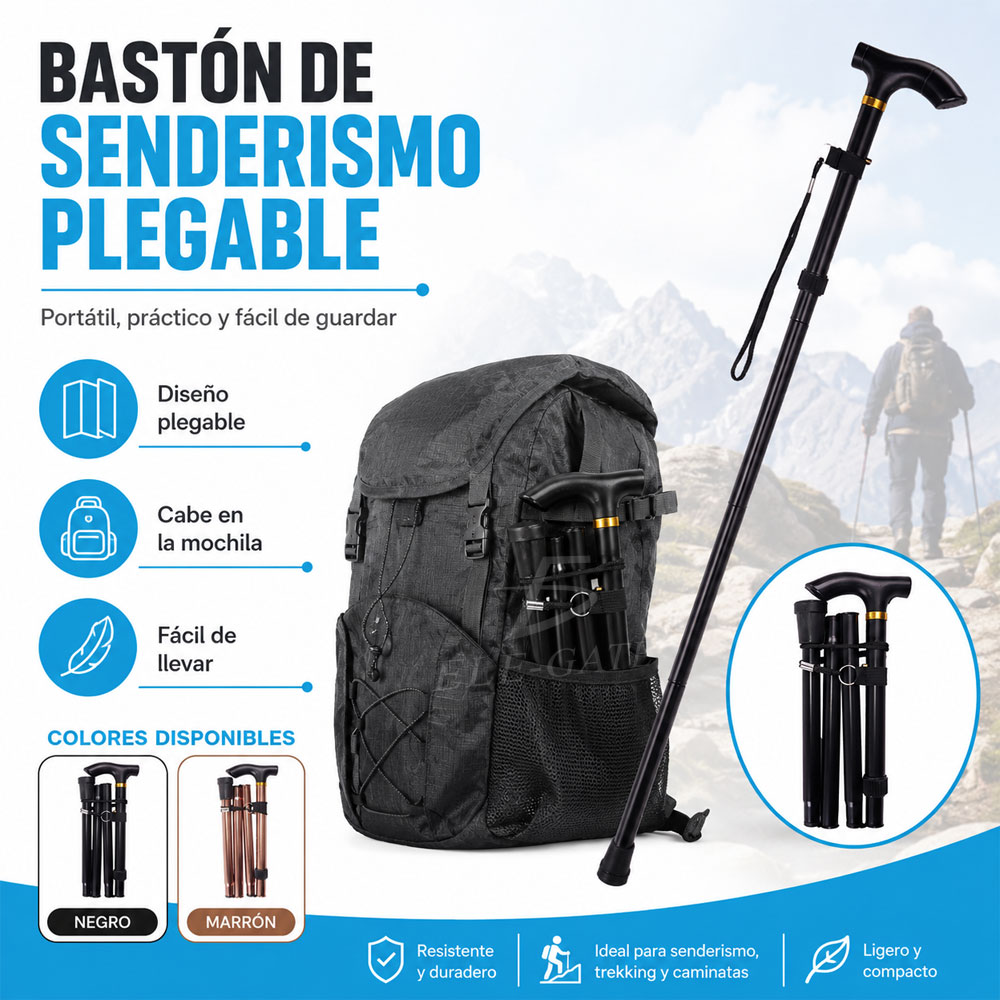 Bastón Plegable de Senderismo | Ligero, Ajustable y Antideslizante - Image 3