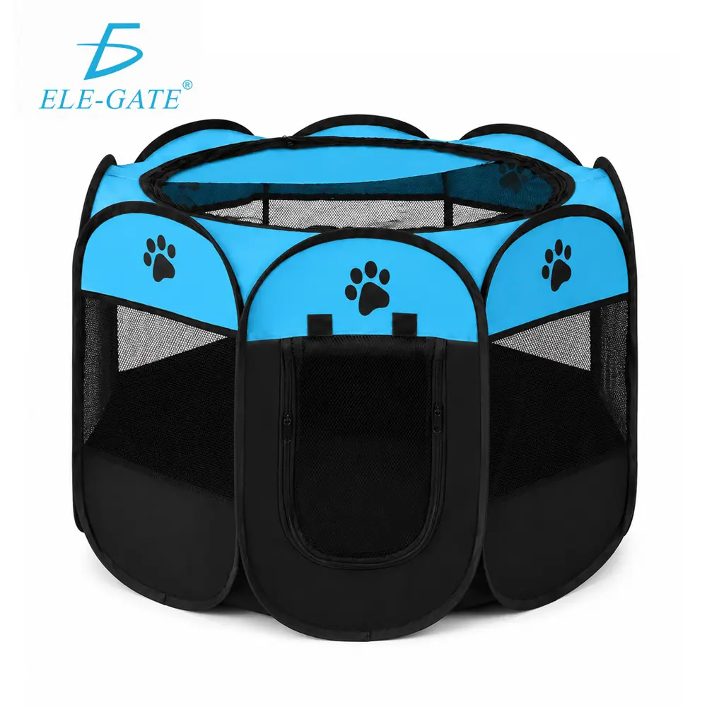 Corral Plegable para Perros y Gatos 91 x 58 cm con Malla Transpirable con Cierre - Imagen 5