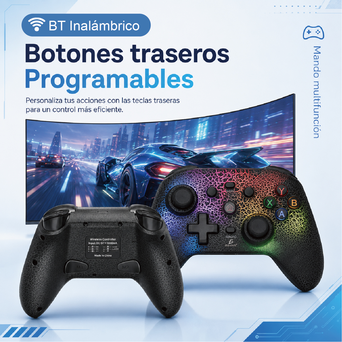 Joysticks 3D Mando Inalámbrico Bluetooth 5.0 Gamer Compatible Xbox Ps4 IOS Andorid Switch - Image 3