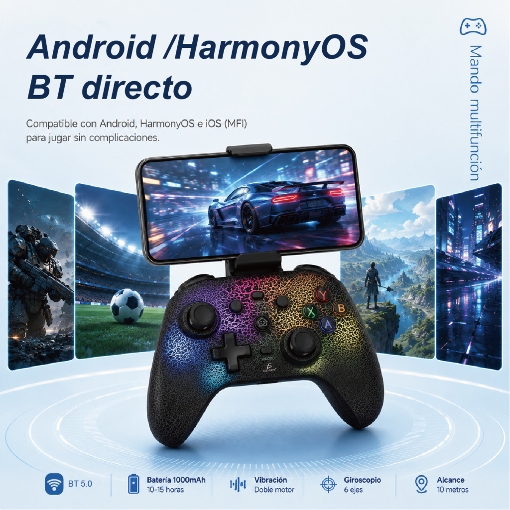 Joysticks 3D Mando Inalámbrico Bluetooth 5.0 Gamer Compatible Xbox Ps4 IOS Andorid Switch - Image 4