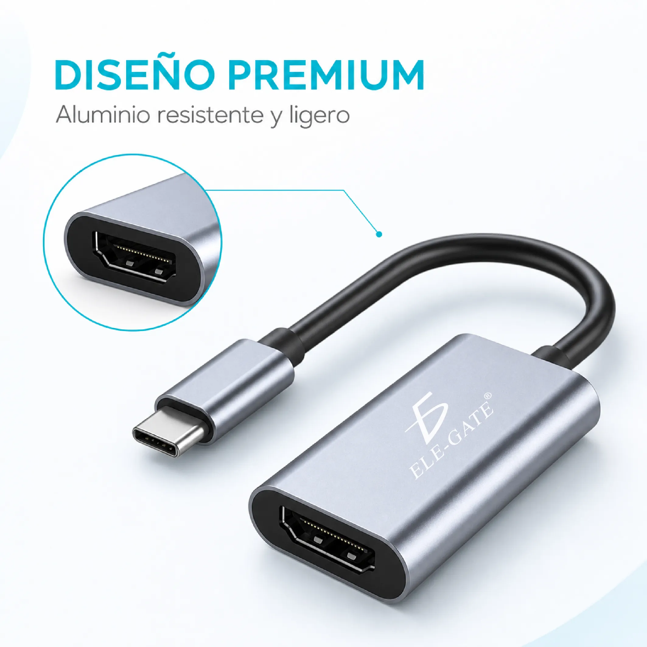 Adaptador USB-C a HDMI para monitor y TV - Imagen 2