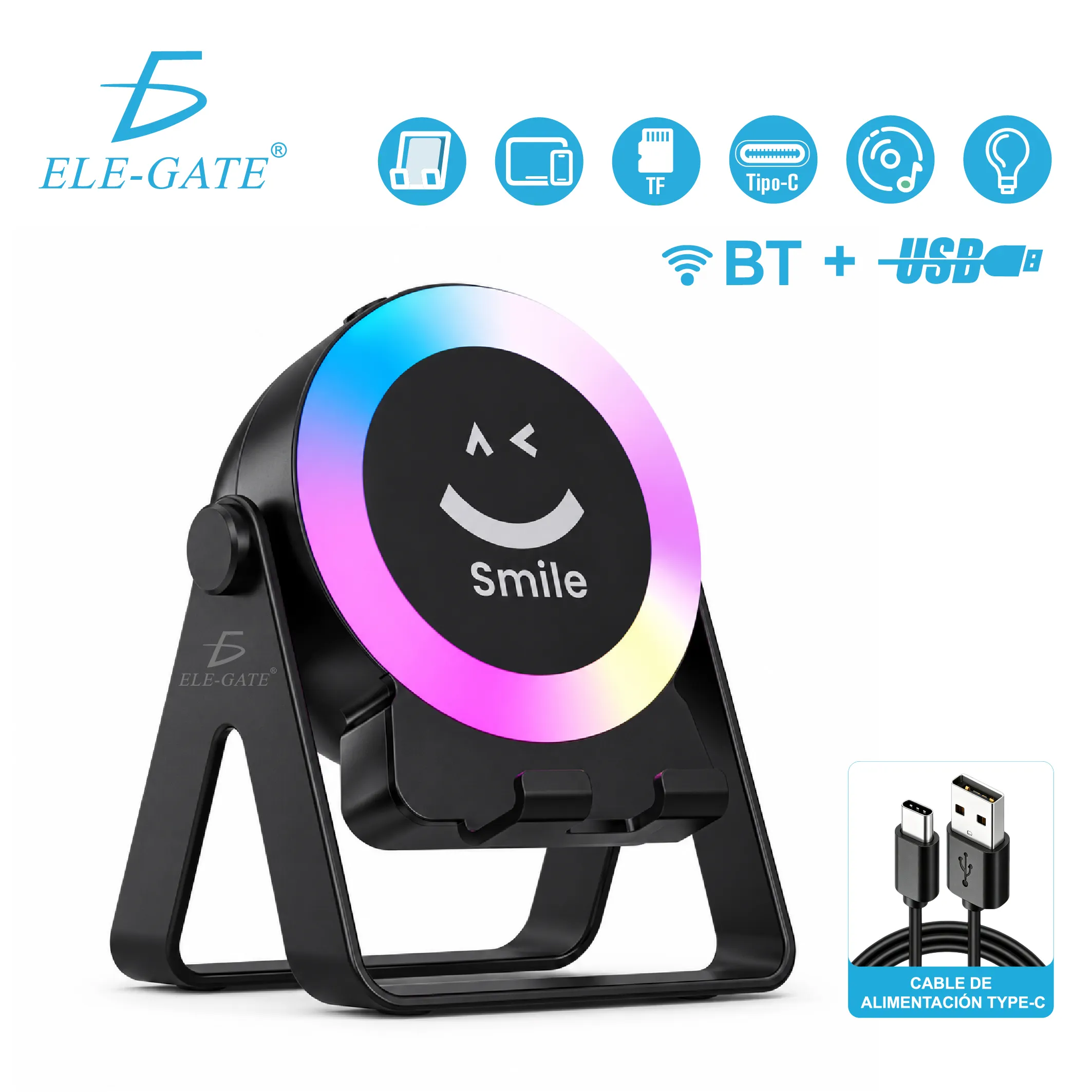 Soporte para celular y tablet con bocina Bluetooth 5.3 de 5 W - Imagen 2