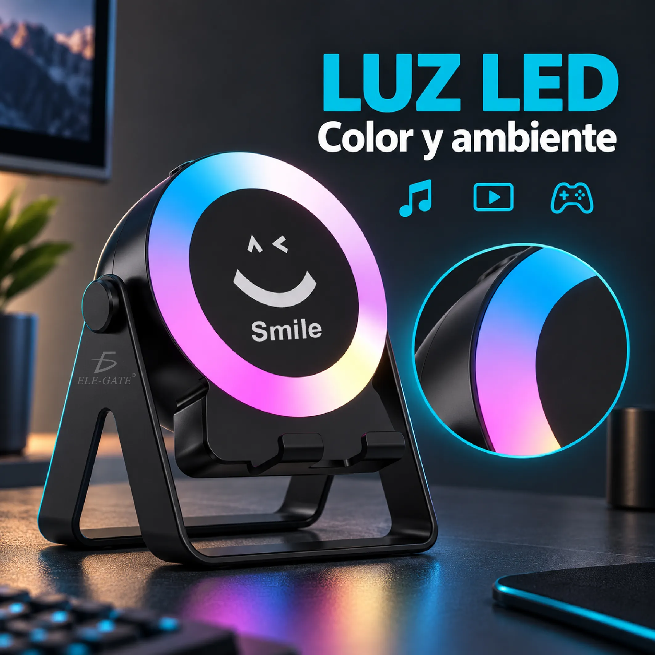Soporte para celular y tablet con bocina Bluetooth 5.3 de 5 W - Imagen 3