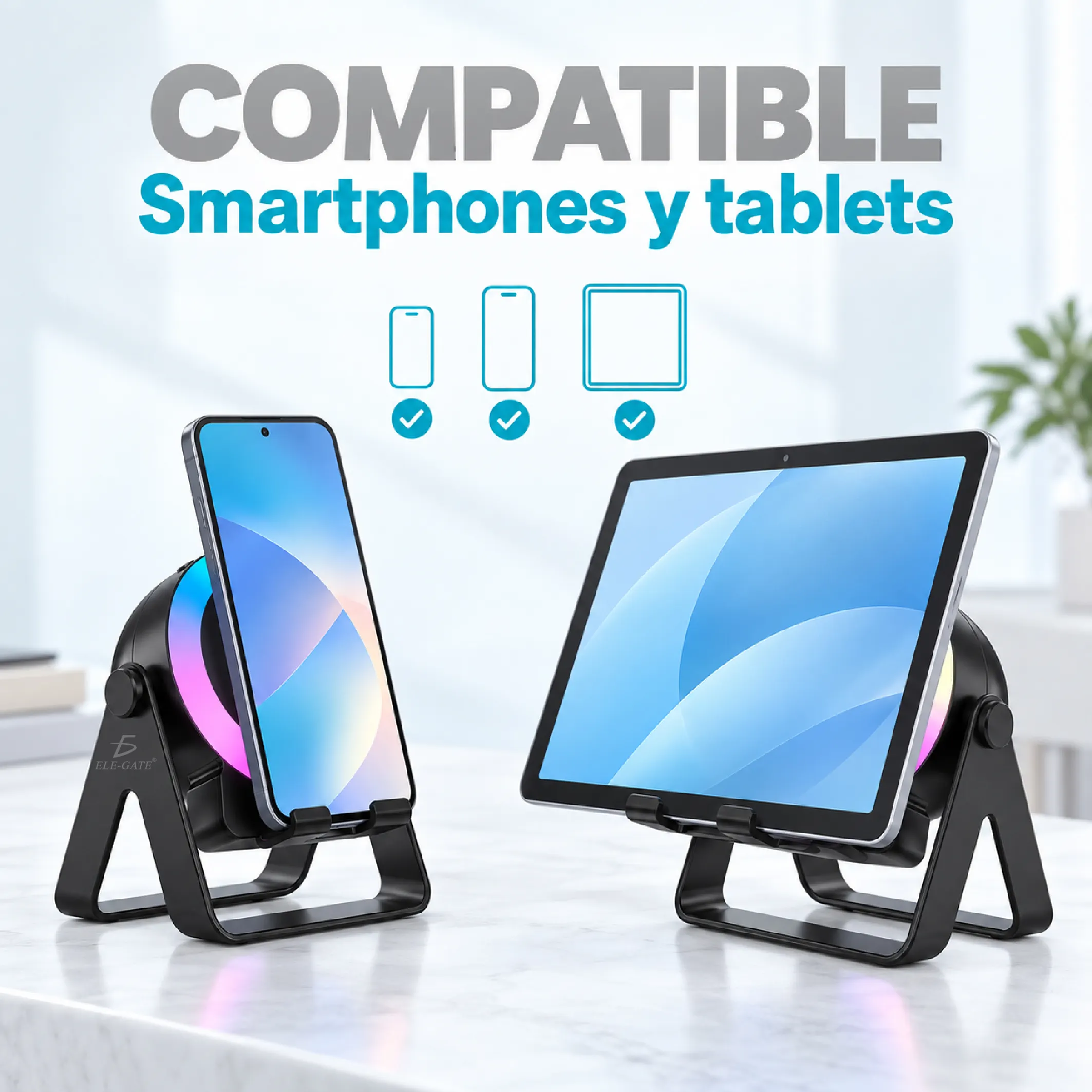 Soporte para celular y tablet con bocina Bluetooth 5.3 de 5 W - Imagen 4