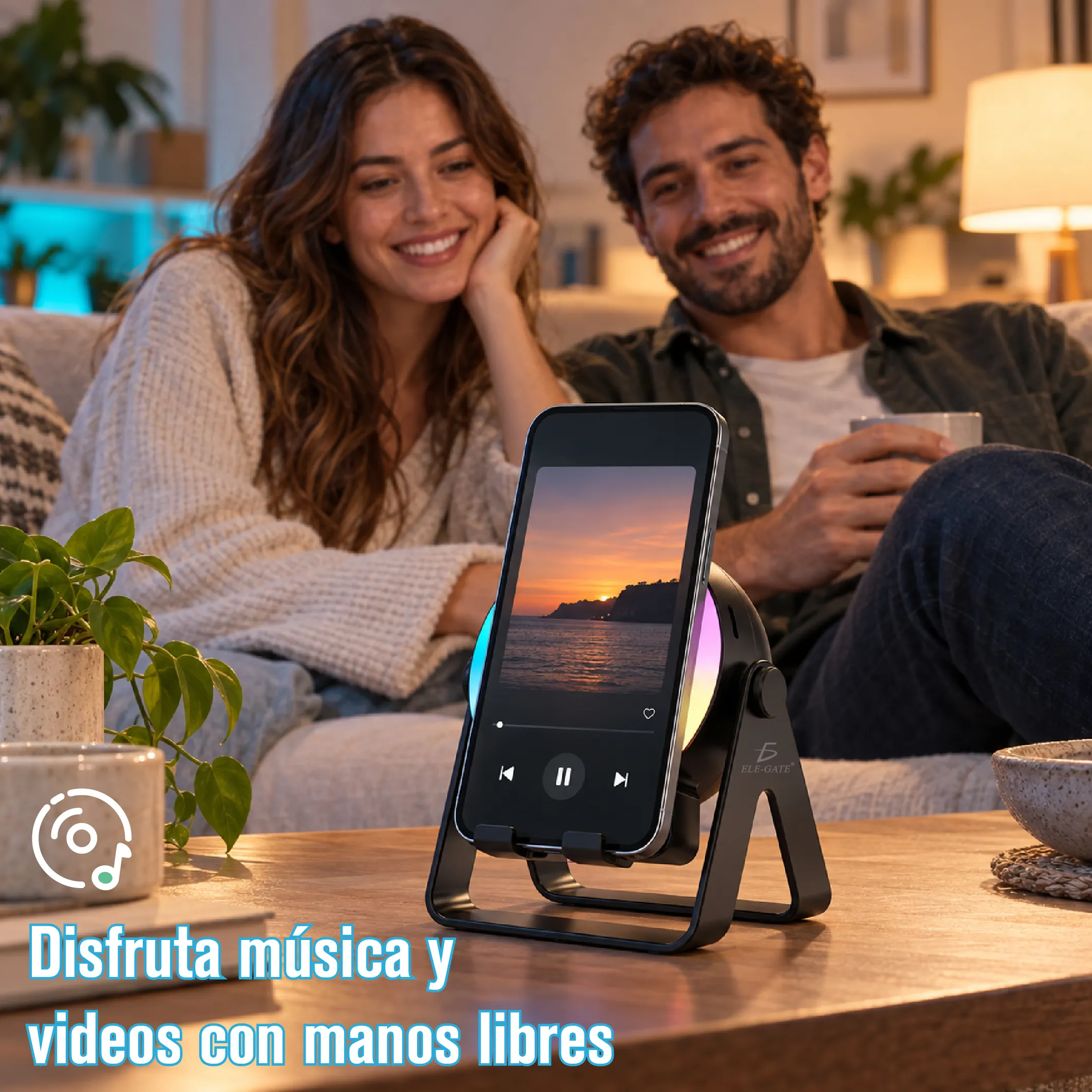 Soporte para celular y tablet con bocina Bluetooth 5.3 de 5 W - Imagen 5