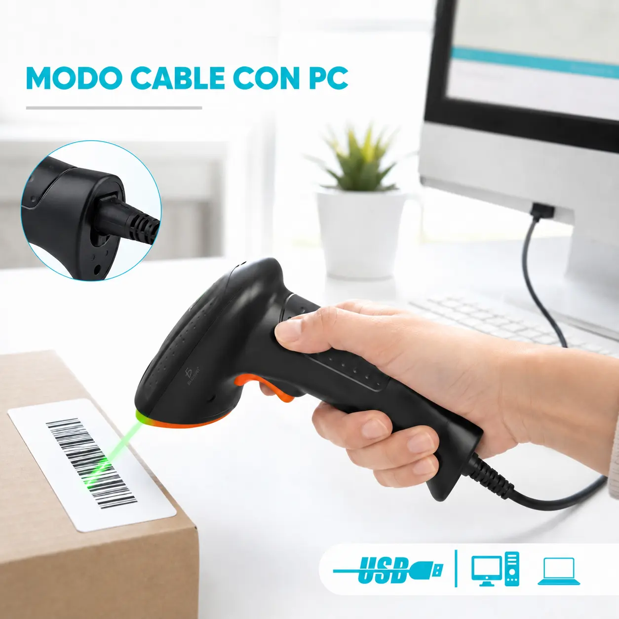 Escáner de Códigos 1D/2D/QR Inalámbrico BT, 2.4G y USB - Imagen 7