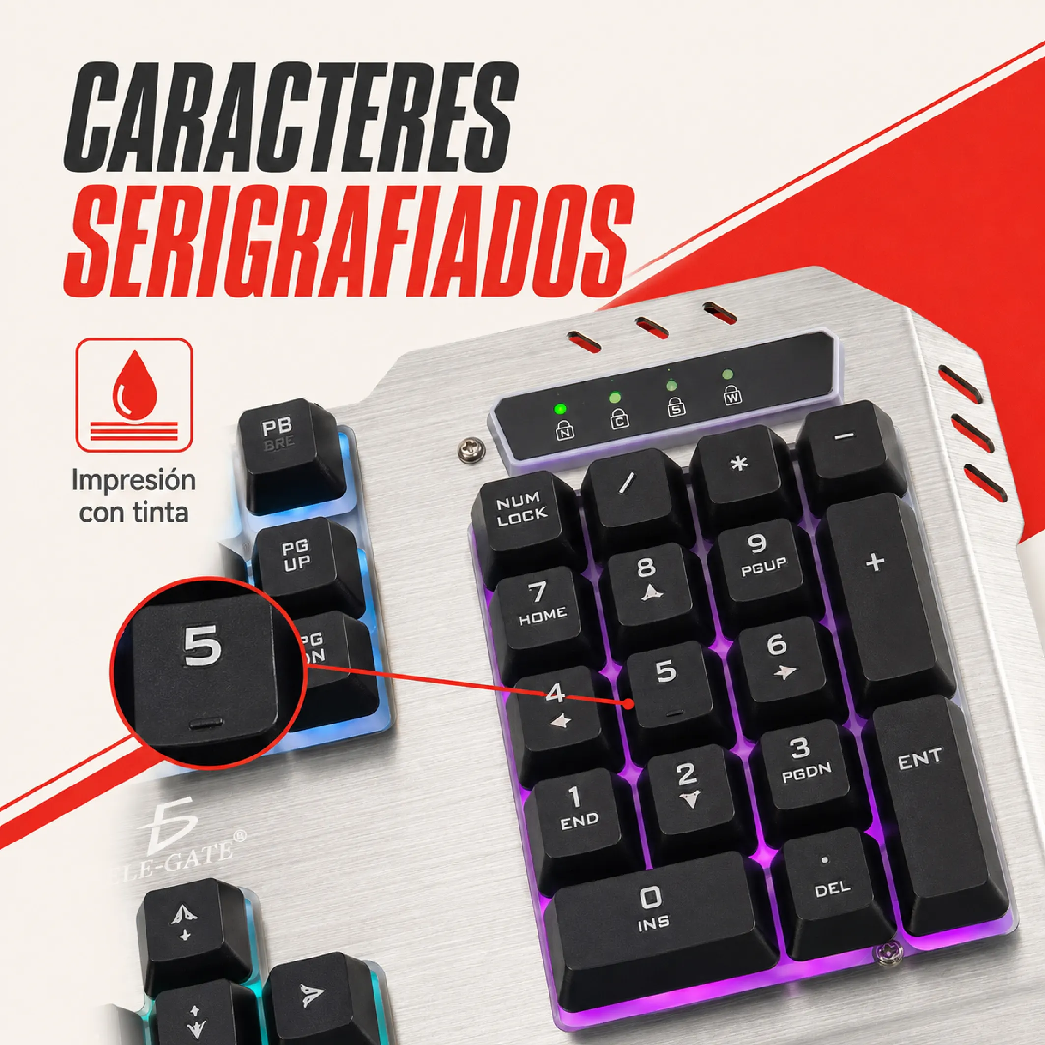 Teclado Gamer USB de 104 Teclas con Luz Arcoíris - Imagen 3