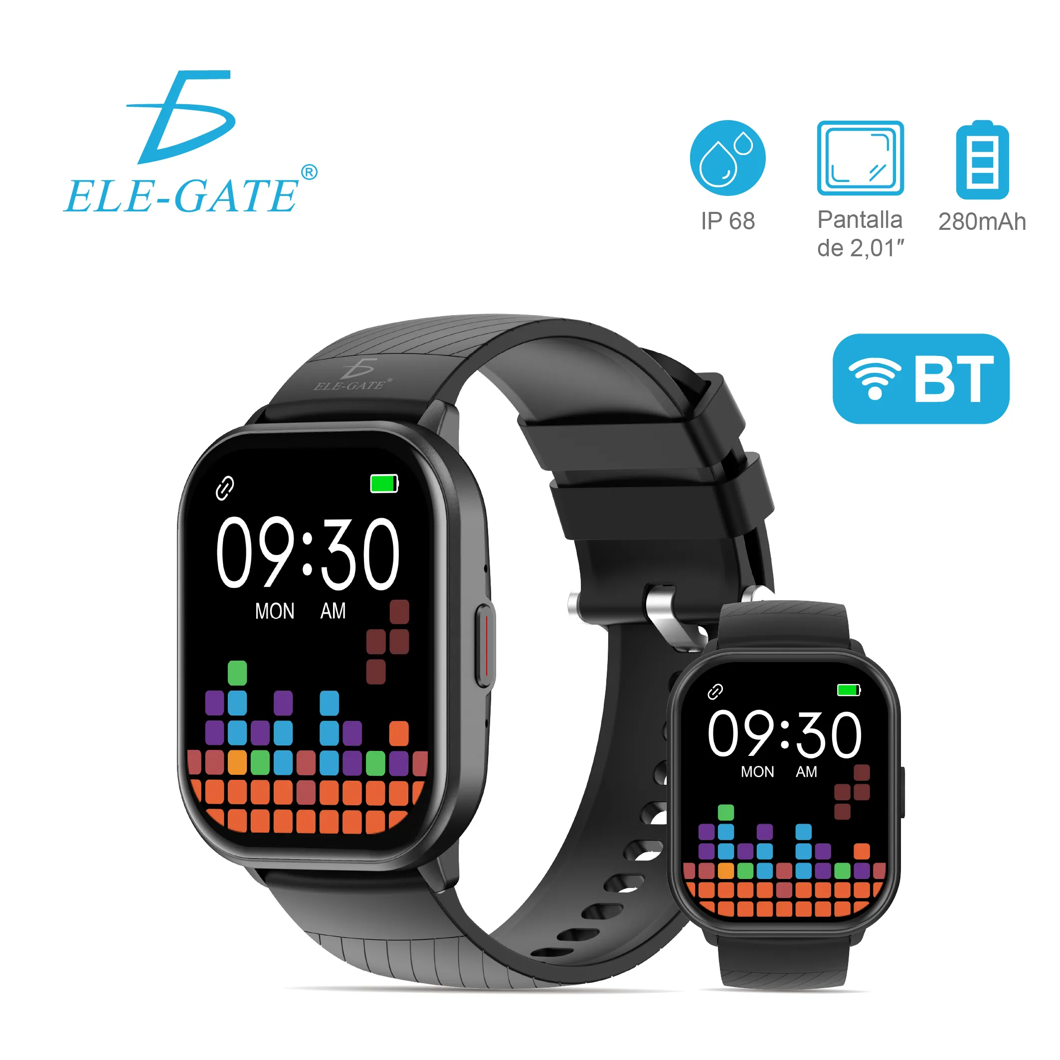 Smart Watch Fashion de 2” con Pantalla Cuadrada – Sumergible, Llamadas Bluetooth y Carga Inalámbrica - Imagen 4