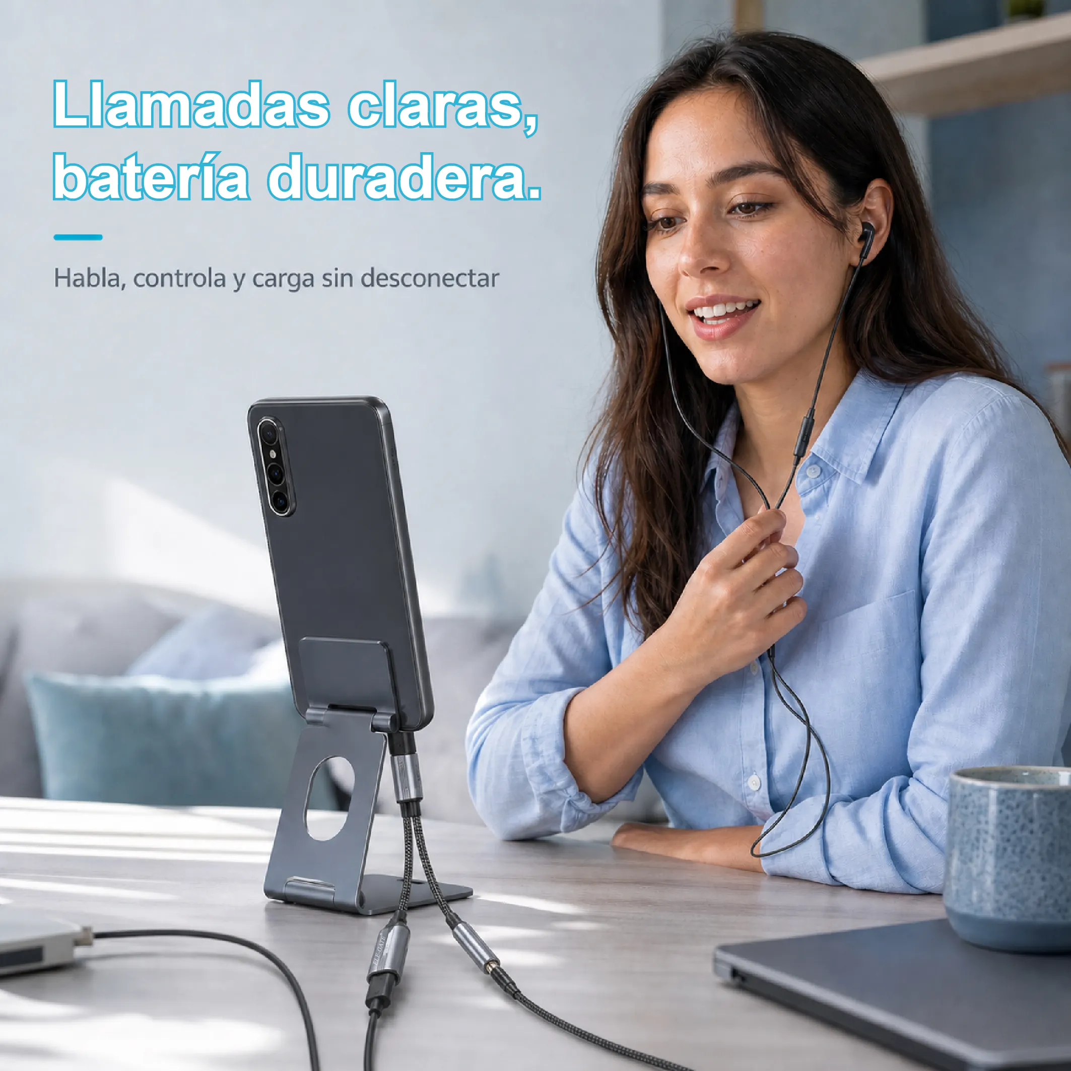 Adaptador USB-C a 3.5 mm y USB-C para audio y carga - Imagen 4