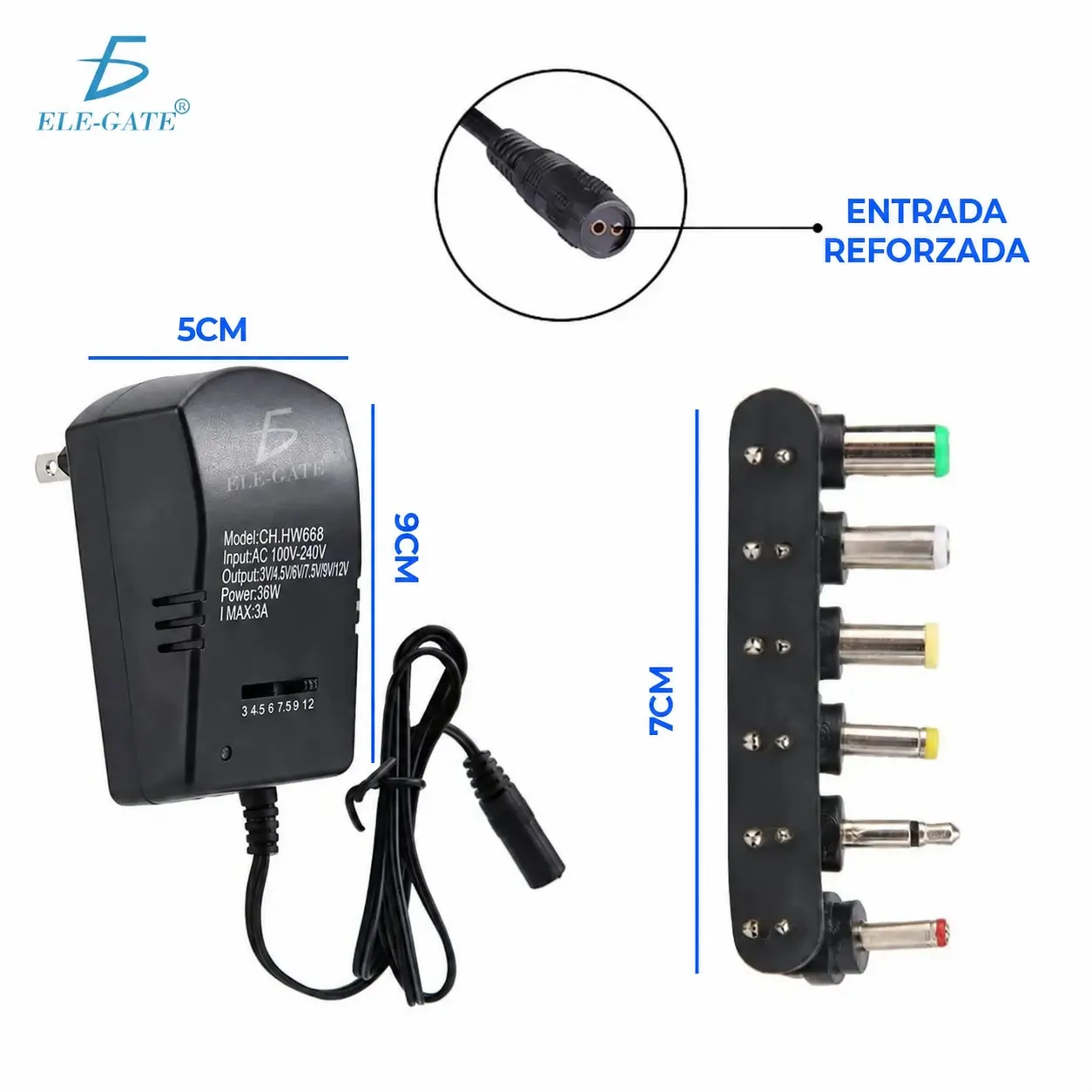 Adaptador De Corriente Universal 36w 3v/4.5v/5v/6v/7.5v/9v/12v - Imagen 3