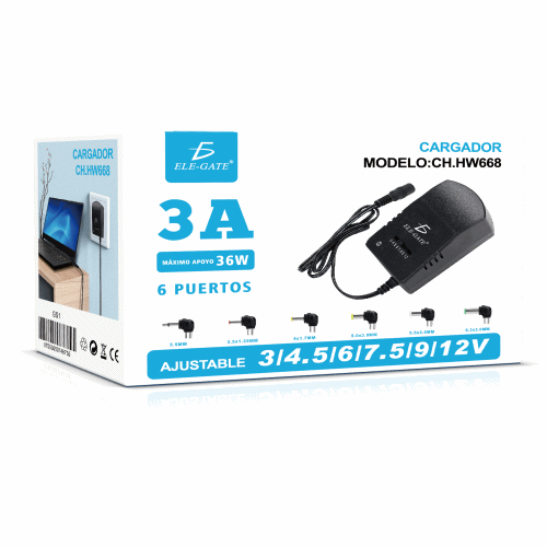Adaptador De Corriente Universal 36w 3v/4.5v/5v/6v/7.5v/9v/12v - Imagen 7