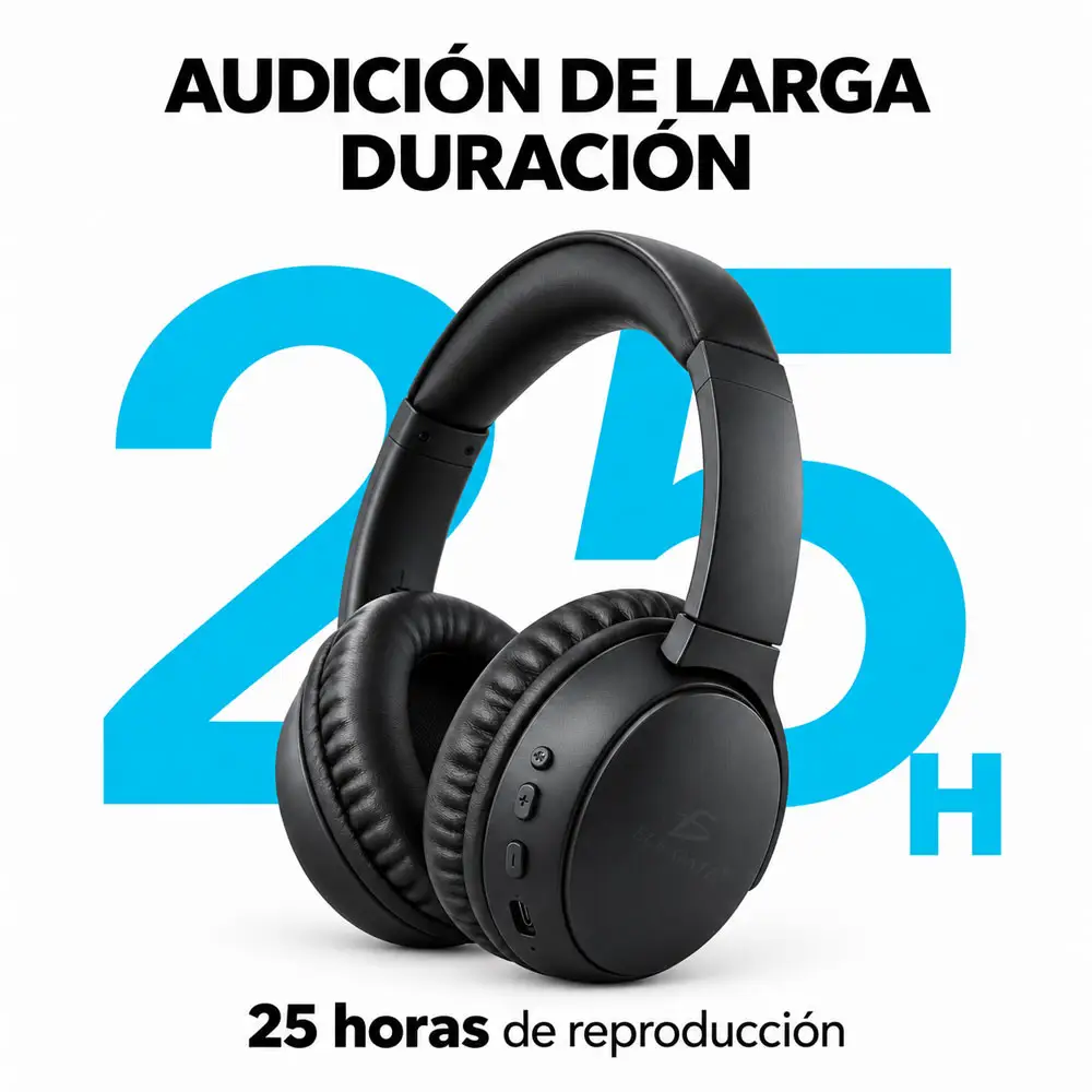 Audífonos Bluetooth de diadema plegables con USB-C - Imagen 7