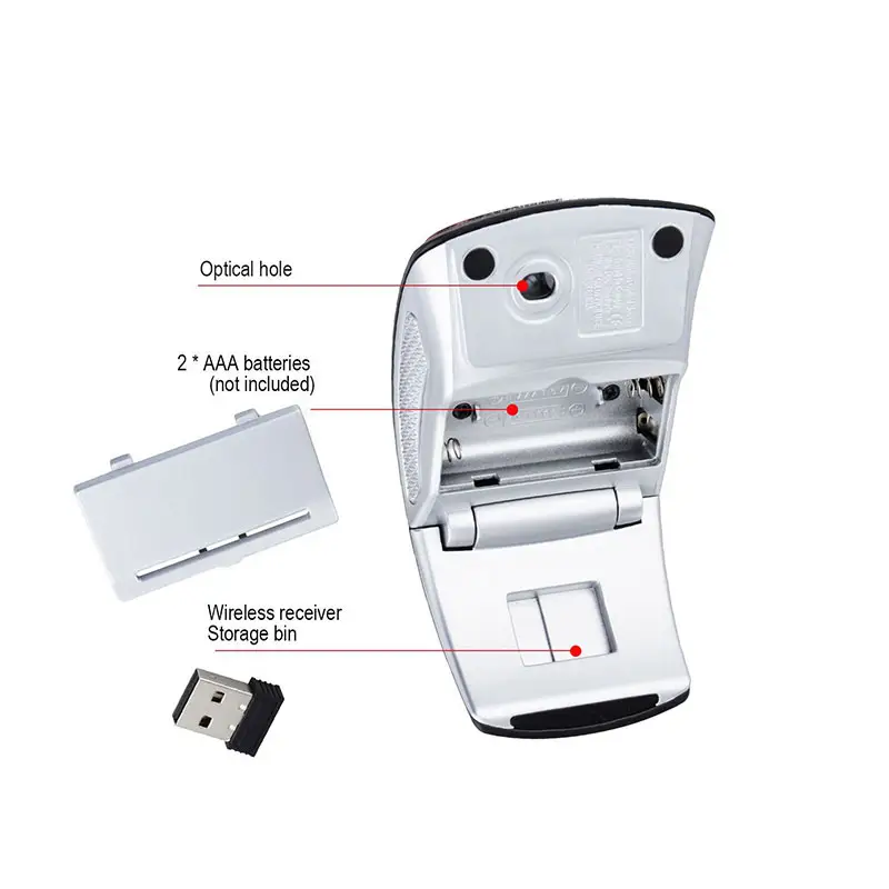 Mouse Inalámbrico Plegable Wireless Abatible Dpi 1200