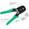 Pinzas Ponchadoras 3 En 1 Rj45 Rj11 Rj12 Pelador Rematador ELE-GATE