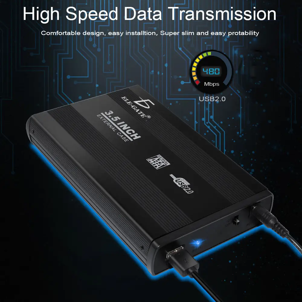 Gabinete Case Disco Duro Sata 3.5 USB Externo Pc