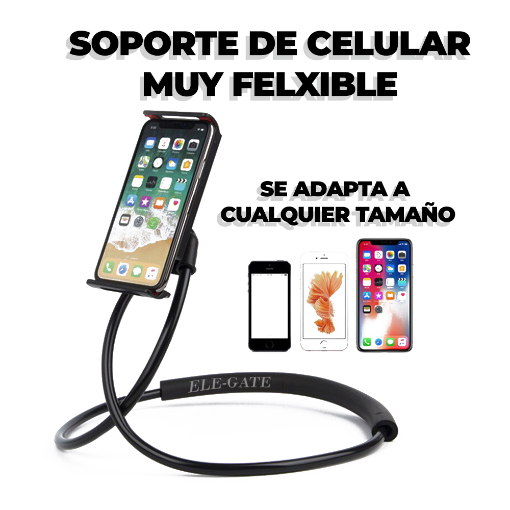 Soporte Flexible Cuello para Celular ELE-GATE HOLD26, Negro - Baaxtec