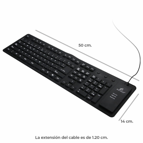 Teclado Alambrico Flexible Usb Pc Laptop Contra Agua CON NUMERICO