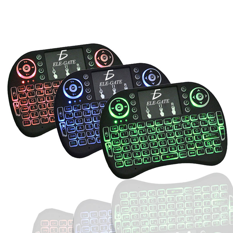 Mini teclado inalámbrico, teclado táctil con teclado multimedia  retroiluminado de 2,4 GHz USB recargable de mano teclado de control remoto  para Smart