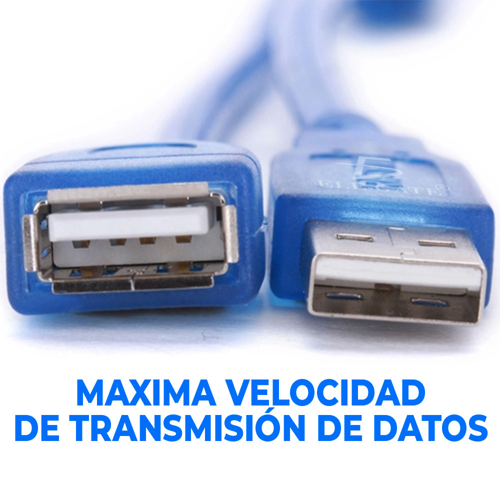Cable Alargue / Extensión USB Macho/Hembra de 5 Metros de longitud  Accesorios Cables