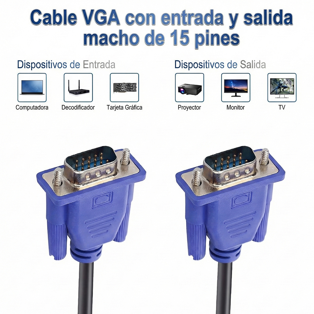 Cable Vga Macho 1.5 Metros Laptop Pc Proyector - Image 3