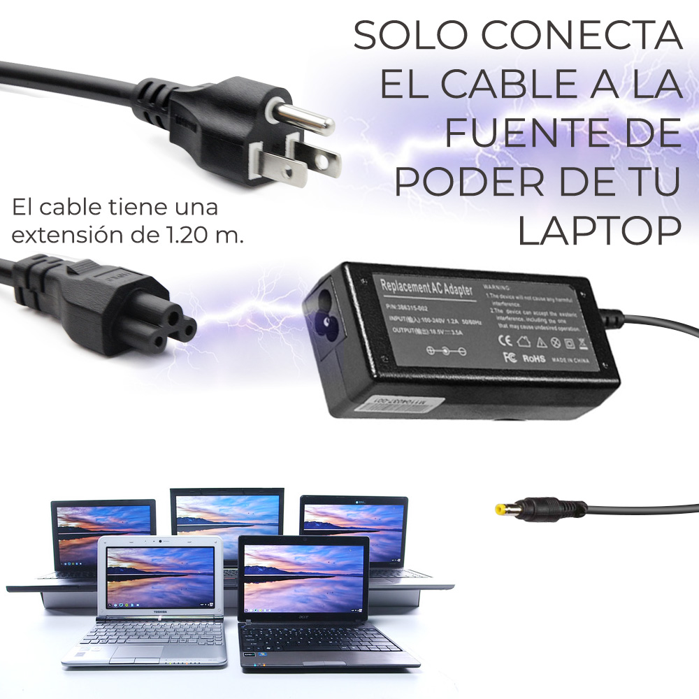 Cable De Corriente Trifasico Para Laptop 1.5 metro