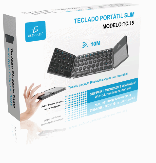 Mini Teclado Inalámbrico Touchpad Ele-Gate TC13 Color Negro