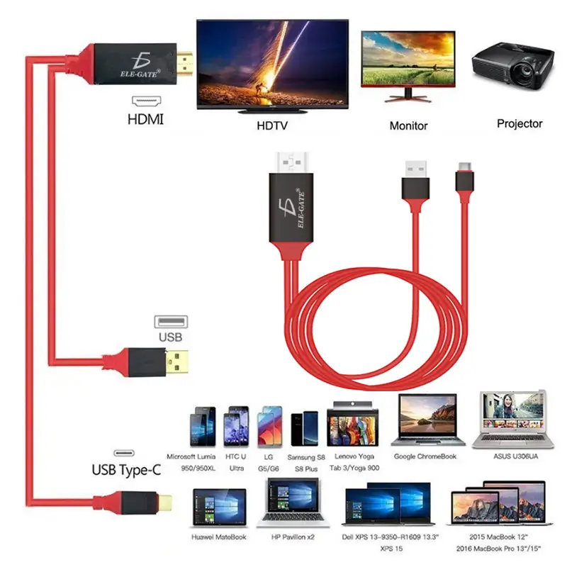 Cable USB C TYPE-C USB 3.1 Tipo C a HDMI